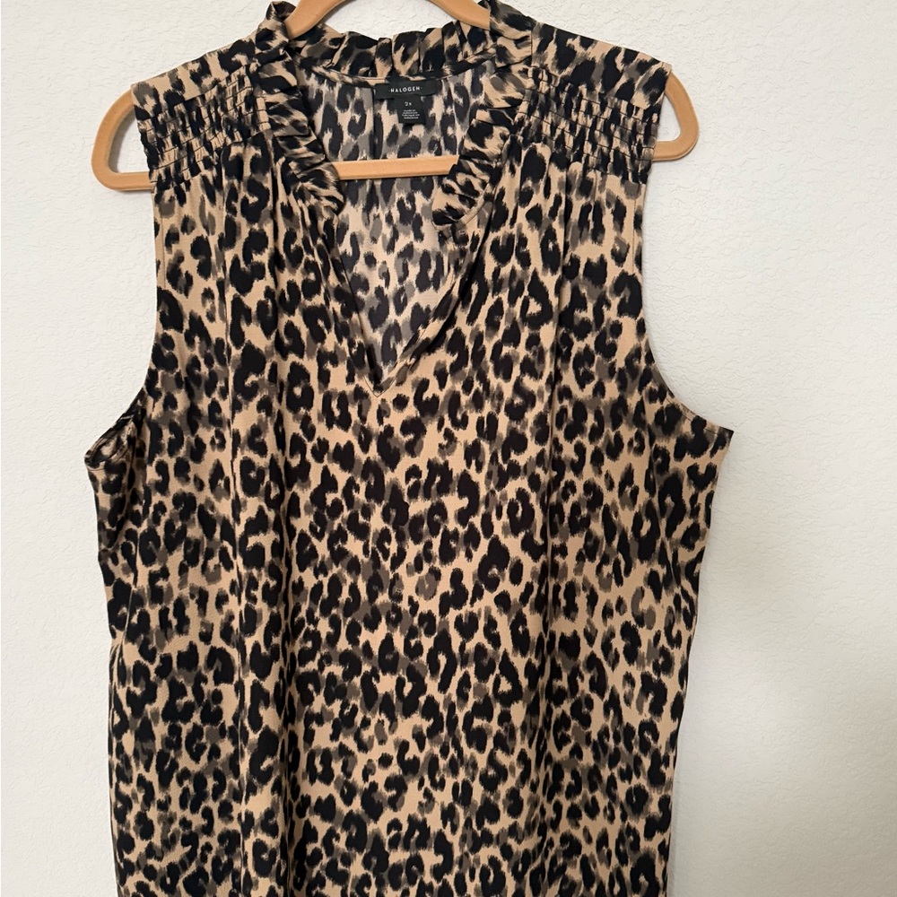 HalogenLeopard Print Sleeveless Top